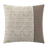 Chic Home Imani Comforter Set Jacquard Geometric Diamond Pattern Color Block Design Bedding - Decorative Pillows Shams Included - Beige