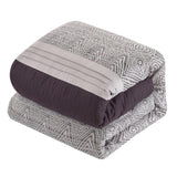 Chic Home Imani Comforter Set Jacquard Geometric Diamond Pattern Color Block Design Bed In A Bag - Sheet Set Decorative Pillows Shams Included - Plum