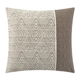 Chic Home Imani Comforter Set Jacquard Geometric Diamond Pattern Color Block Design Bed In A Bag - Sheet Set Decorative Pillows Shams Included - Beige