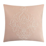Chic Home Hubli Comforter Set Embroidered Pattern Heathered Bedding - Sheet Set Decorative Pillows Shams Included - 9 Piece - Blush