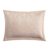 Chic Home Hubli Comforter Set Embroidered Pattern Heathered Bedding - Sheet Set Decorative Pillows Shams Included - 9 Piece - Blush