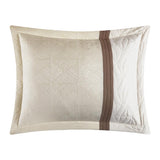 Chic Home Macie Comforter Set Jacquard Woven Geometric Design Pleated Quilted Details Bed In A Bag Bedding - Sheet Set Decorative Pillows Shams Included - 10 Piece - Beige