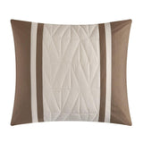 Chic Home Macie Comforter Set Jacquard Woven Geometric Design Pleated Quilted Details Bed In A Bag Bedding - Sheet Set Decorative Pillows Shams Included - 10 Piece - Beige