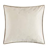 Chic Home Macie Comforter Set Jacquard Woven Geometric Design Pleated Quilted Details Bed In A Bag Bedding - Sheet Set Decorative Pillows Shams Included - 10 Piece - Beige