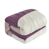 Chic Home Fay Comforter Set Ruched Color Block Design Bed In A Bag Plum