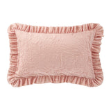 Chic Home Kensley Comforter Set Washed Crinkle Ruffled Flange Border Design Bedding Blush