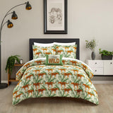 Chic Home Safari Comforter Set Big Cat Jungle Themed Pattern Print Bed In A Bag Bedding - Sheets Pillowcases Decorative Pillows Shams Included - 8 Piece - Multi