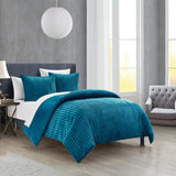 Chic Home Fargo Comforter Set Microplush Channel Quilted Solid Micromink Backing Bed in A Bag Bedding - Sheets Pillowcases Pillow Shams Included - 7 Piece - Teal