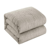 Chic Home Trinity Cotton Blend Comforter Set Jacquard Interlaced Geometric Pattern Design Bed In A Bag Bedding - Sheets Pillowcases Decorative Pillows Shams Included - 9 Piece - Taupe