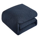 Chic Home Davina Comforter Set Geometric Hexagonal Pattern Design Bedding - Decorative Pillows Shams Included - 5 Piece - Navy