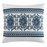 Chic Home Davina Comforter Set Geometric Hexagonal Pattern Design Bedding - Decorative Pillows Shams Included - 5 Piece - Navy