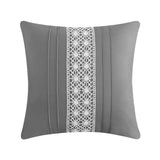 Chic Home Brice Comforter Set Pleated Embroidered Design Bedding - Decorative Pillows Shams Included - 5 Piece - Grey