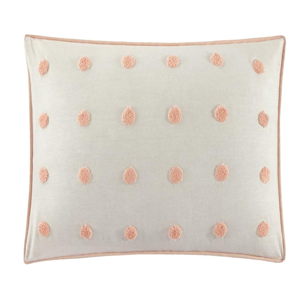 Chic Home Desiree Cotton Comforter Set Contemporary Striped Clip Jacquard Bedding - Decorative Pillows Shams Included - 5 Piece - Blush