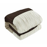 Chic Home Fay Comforter Set Ruched Color Block Design Bed In A Bag Brown
