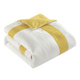 Chic Home Gibson Comforter Set Striped Hotel Collection Design Bed In A Bag Bedding - Sheets Pillowcases Decorative Pillows Shams Included - 9 Piece - Yellow