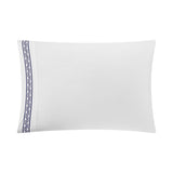 Chic Home Crete Cotton Comforter Set Solid White With Dual Stripe Embroidered Border Zig-Zag Details Hotel Collection Bedding - Includes Decorative Pillow Shams - 4 Piece - Navy