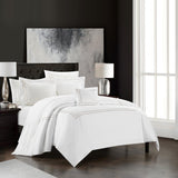 Chic Home Santorini Cotton Comforter Set Dual Stripe Embroidered Border Hotel Collection Bed In A Bag Bedding - Includes Sheets Pillowcases Decorative Pillow Shams - 8 Piece - Beige