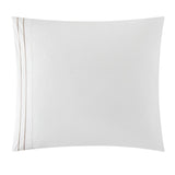 Chic Home Santorini Cotton Comforter Set Dual Stripe Embroidered Border Hotel Collection Bed In A Bag Bedding - Includes Sheets Pillowcases Decorative Pillow Shams - 8 Piece - Beige