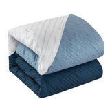 Chic Home Kinsley Comforter Set Color Block Design Distressed Stripe Print Bed In A Bag Bedding - Sheets Pillowcase Decorative Pillows Sham Included - Navy