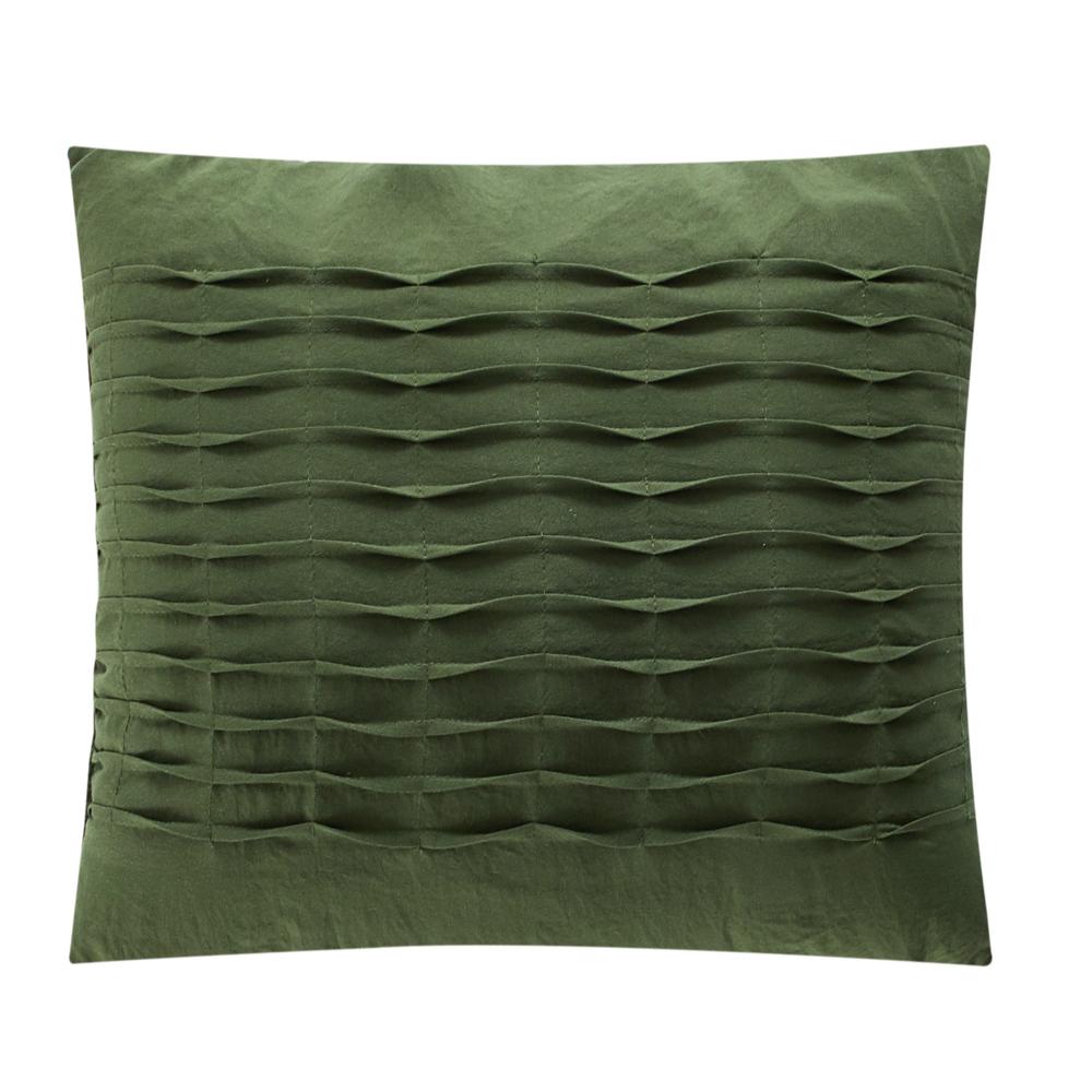 Chic Home Bradley Comforter Set Diamond Pinch Pleat Pattern Design Bedding - Decorative Pillow Shams Included - 4 Piece - Green