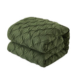 Chic Home Bradley Comforter Set Diamond Pinch Pleat Pattern Design Bedding - Decorative Pillow Shams Included - 4 Piece - Green