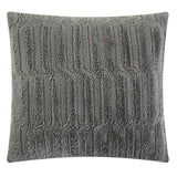 Chic Home Pacifica Comforter Set Textured Geometric Pattern Faux Rabbit Fur Micro-Mink Backing Bed In A Bag Bedding - Sheets Pillowcases Pillow Shams Included - 7 Piece - Grey