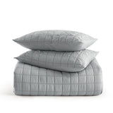 Chic Home Jessa Comforter Set Washed Garment Technique Geometric Square Tile Pattern Bedding - Pillow Shams Included - 3 Piece - Grey