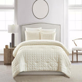 Chic Home Jessa Comforter Set Washed Garment Technique Geometric Square Tile Pattern Bedding - Pillow Sham Included - 2 Piece - Twin 68x90