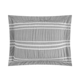Chic Home Emma Bedding Comforter, Seersucker Fabric with Striped Design, 6 Pieces Comforter Set Grey
