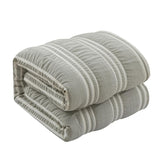 Chic Home Emma Bedding Comforter, Seersucker Fabric with Striped Design, 6 Pieces Comforter Set Green