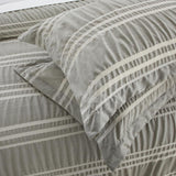 Chic Home Emma Bedding Comforter, Seersucker Fabric with Striped Design, 6 Pieces Comforter Set Green