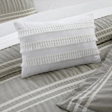 Chic Home Emma Bedding Comforter, Seersucker Fabric with Striped Design, 6 Pieces Comforter Set Green
