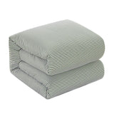 Chic Home Morgan Duvet Cover Set Contemporary Two Tone Striped Pattern Bedding - Pillow Shams Included - 3 Piece - Green