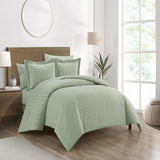 Chic Home Morgan Duvet Cover Set Contemporary Two Tone Striped Pattern Bedding - Pillow Shams Included - 3 Piece - Green