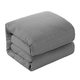 Chic Home Morgan Duvet Cover Set Contemporary Two Tone Striped Pattern Bedding - Pillow Shams Included - 3 Piece - Charcoal