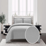 Chic Home Laurel Duvet Cover Set Graphic Herringbone Pattern Print Design Bedding - Pillow Shams Included - 3 Piece - Grey