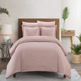 Chic Home Laurel Duvet Cover Set Graphic Herringbone Pattern Print Design Bed In A Bag Bedding - Sheets Pillowcases Pillow Shams Included - 7 Piece - Blush