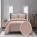 Chic Home Laurel Duvet Cover Set Graphic Herringbone Pattern Print Design Bedding - Pillow Shams Included - 3 Piece - Blush