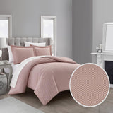 Chic Home Laurel Duvet Cover Set Graphic Herringbone Pattern Print Design Bedding - Pillow Shams Included - 3 Piece - Blush