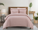 Chic Home Laurel Duvet Cover Set Graphic Herringbone Pattern Print Design Bedding - Pillow Shams Included - 3 Piece - Blush