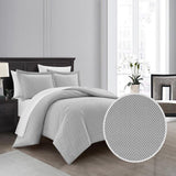 Chic Home Laurel Duvet Cover Set Graphic Herringbone Pattern Print Design Bedding - Pillow Shams Included - 3 Piece - Grey