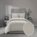 Chic Home Laurel Duvet Cover Set Graphic Herringbone Pattern Print Design Bedding - Pillow Shams Included - 3 Piece - Beige