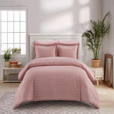 Chic Home Tyson Duvet Cover Set Contemporary Solid Color Shell With White Spots Animal Pattern Print Design Bed In A Bag Bedding - Sheets Pillowcases Pillow Shams Included - 7 Piece - Blush