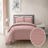 Chic Home Tyson Duvet Cover Set Contemporary Solid Color Shell With White Spots Animal Pattern Print Design Bedding - Pillow Shams Included - 3 Piece - Blush