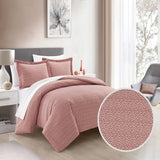 Chic Home Tyson Duvet Cover Set Contemporary Solid Color Shell With White Spots Animal Pattern Print Design Bedding - Pillow Shams Included - 3 Piece - Blush