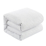 Chic Home Wesley Duvet Cover Set Contemporary Solid White With Dot Striped Pattern Print Design Bedding - Pillow Shams Included - 3 Piece - Green