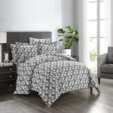 Chic Home Chrisley Duvet Cover Set Contemporary Watercolor Overlapping Rings Pattern Print Design Bed In A Bag Bedding - Sheets Pillowcases Pillow Shams Included - 7 Piece - Grey