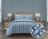 Chic Home Chrisley Duvet Cover Set Contemporary Watercolor Overlapping Rings Pattern Print Design Bedding - Pillow Shams Included - 3 Piece - Navy