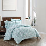 Chic Home Chrisley Duvet Cover Set Contemporary Watercolor Overlapping Rings Pattern Print Design Bed In A Bag Bedding - Sheets Pillowcases Pillow Shams Included - 7 Piece - Aqua