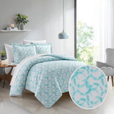 Chic Home Chrisley Duvet Cover Set Contemporary Watercolor Overlapping Rings Pattern Print Design Bedding - Pillow Shams Included - 3 Piece - Aqua
